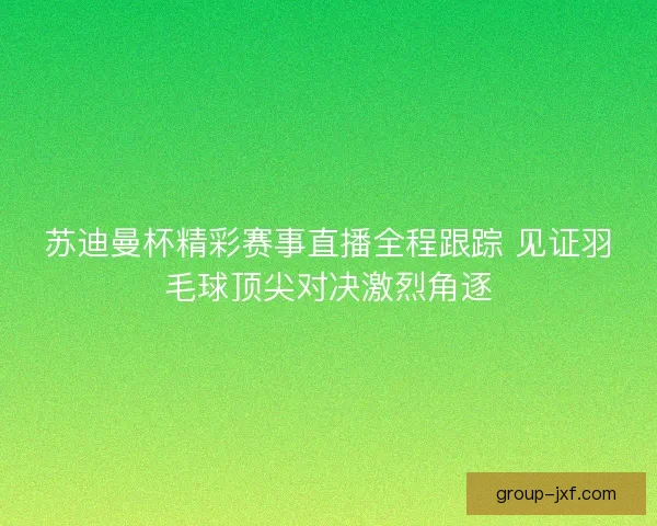 苏迪曼杯精彩赛事直播全程跟踪 见证羽毛球顶尖对决激烈角逐